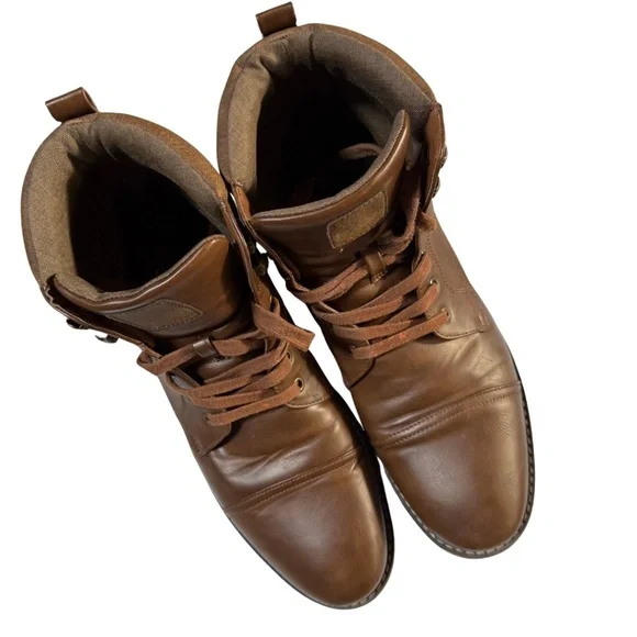 Men’s Brown Combat Style Boots – Size 13 - Picture 2 of 5